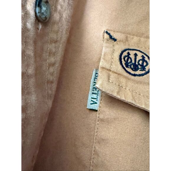 Beretta x Flint Oak Shooting Shirt – XL-Tan/Khaki with Olive Green Patches - Picture 5 of 11